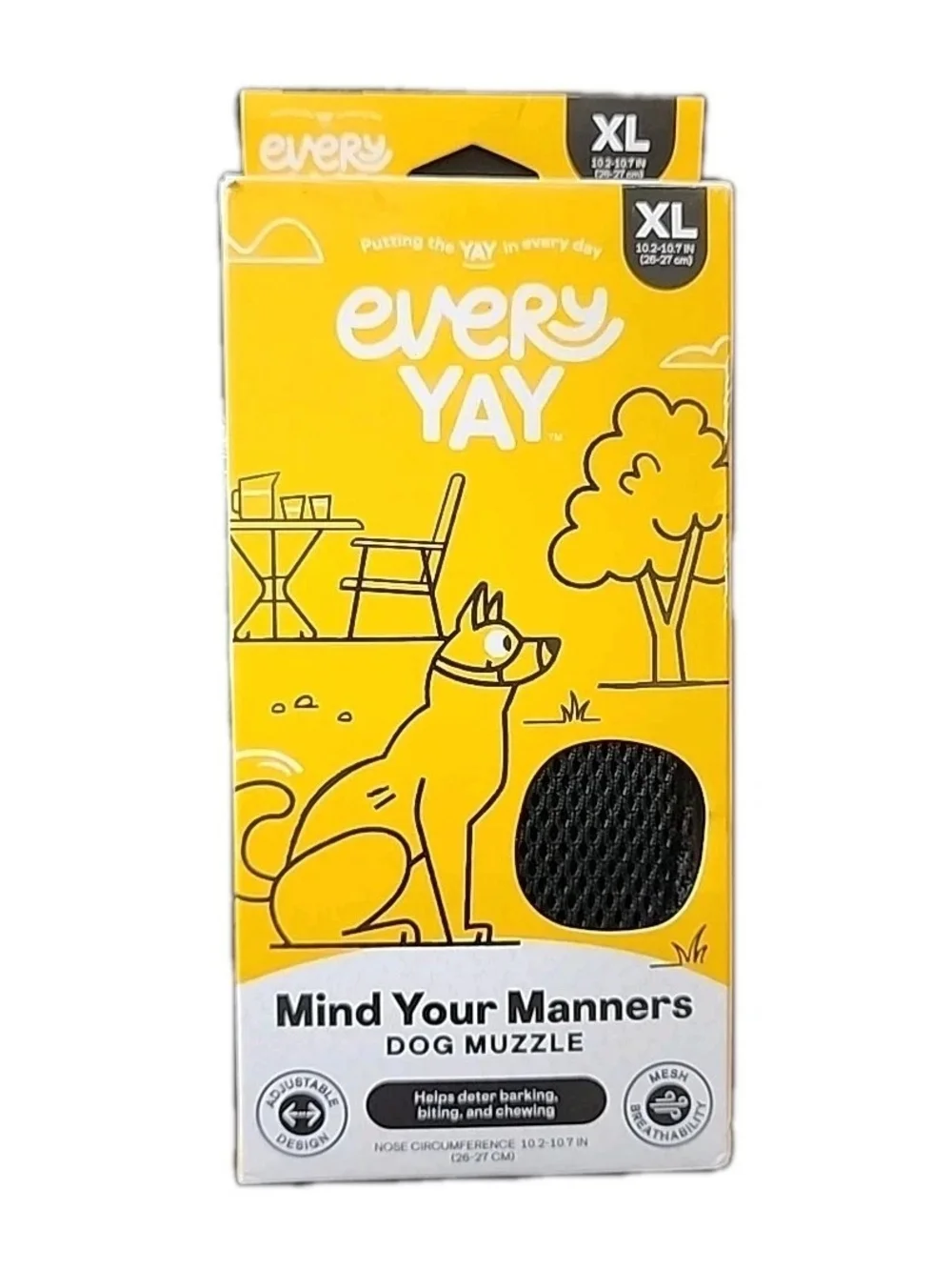 MIND YOUR MANNERS Dog Muzzle Anti Bark & Bite Adjustable And Comfy XL